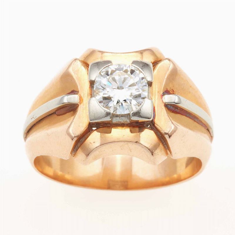Anello con diamante taglio brillante di ct 1.00 circa  - Auction Jewels | Timed Auction - Cambi Casa d'Aste