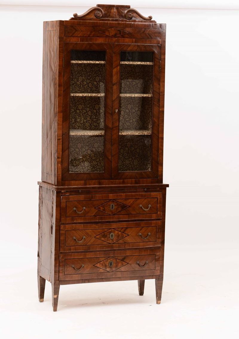 Comoncino con alzata a vetrina, XVIII-XIX secolo  - Auction Fine Art September | Timed Auction - Cambi Casa d'Aste