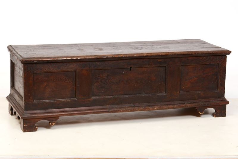 Cassapanca rustica in legno, XIX-XX secolo  - Auction Timed Auction | Fine Art October - Cambi Casa d'Aste