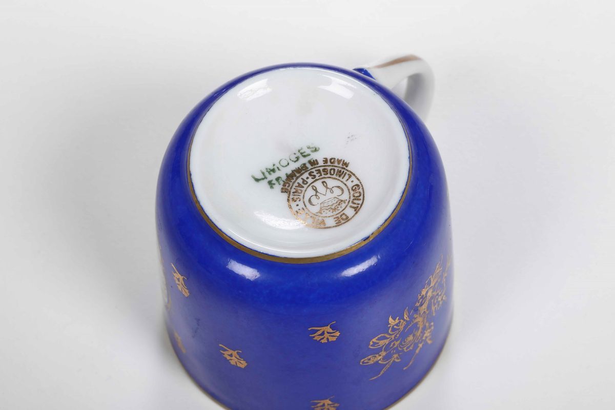 Otto Tazze con Piattino Francia, Limoges, XX Secolo