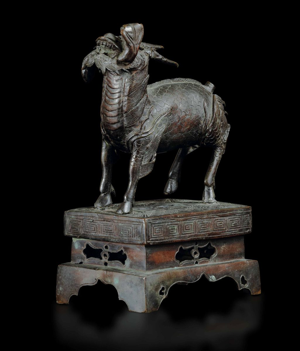 Figura di Drago in Bronzo, Cina, Dinastia Ming, XVI-XVII Secolo