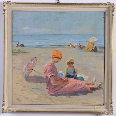 Anonimo del XX Secolofigure sulla Spiaggia