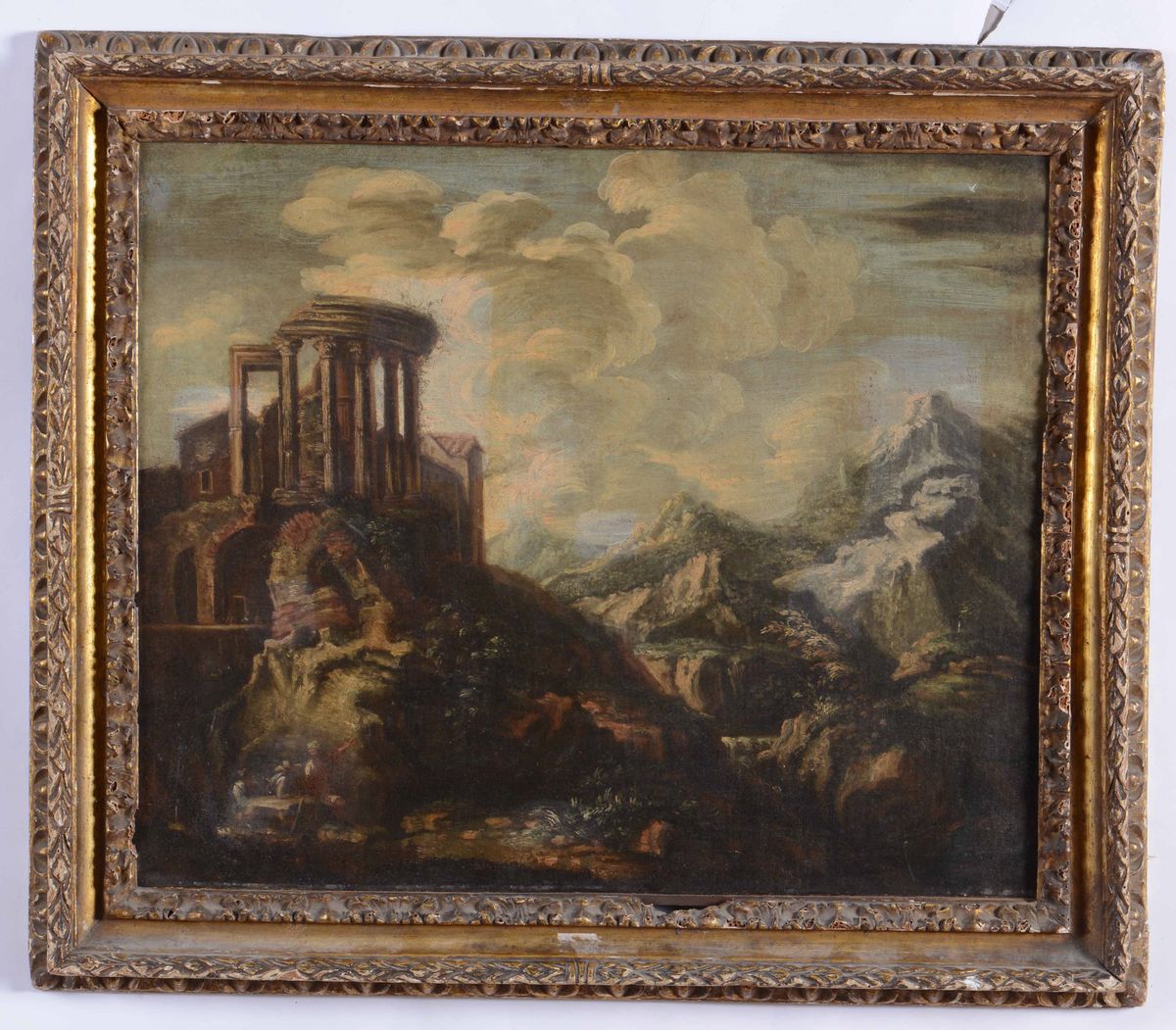 Scuola Romana del XVIII Secolopaesaggio con Rovine e Figure