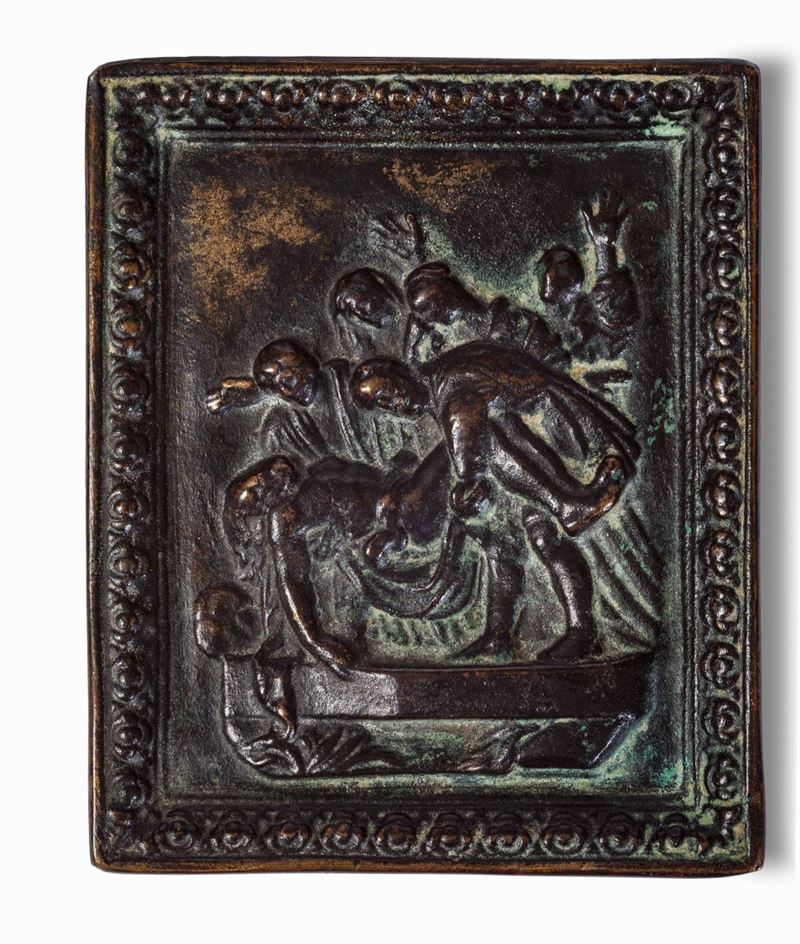 Deposizione Bronzo fuso e cesellato Fonditore rinascimentale del XVII secolo  - Asta Scultura e Oggetti d'Arte - Cambi Casa d'Aste