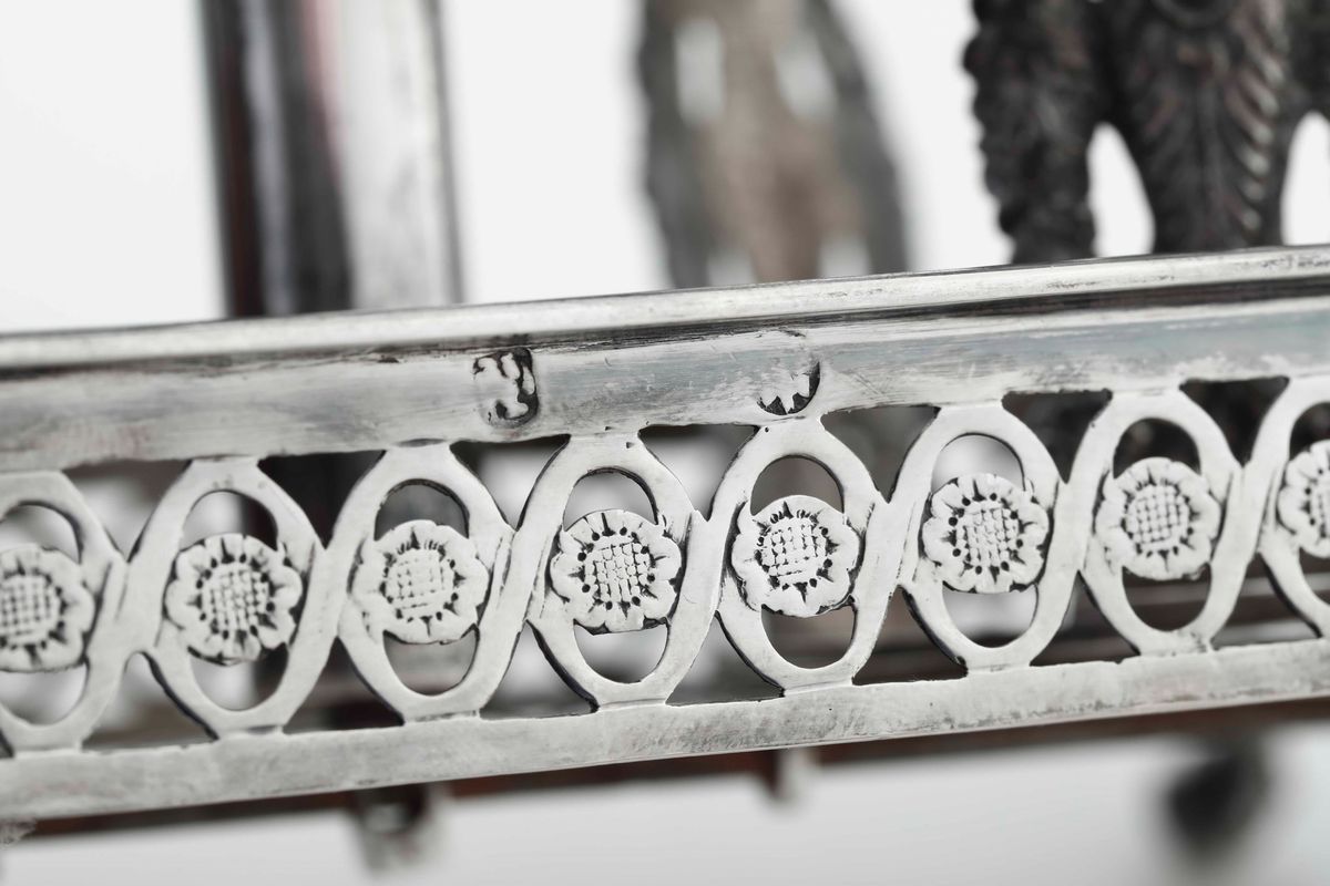 Oliera in Argento con Ampolle in Vetro. Modena XIX Secolo. Argentiere Gaetano Pettocchi