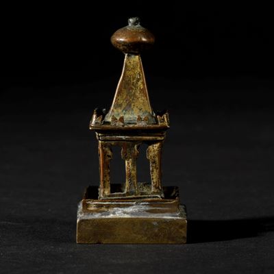 Piccola Stupa in Bronzo, Tibet, XVIII Secolo