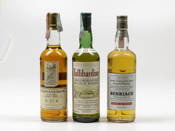 *Glenandrew, Scotch Wisky 10 years Benriach, Scotch Whisky 10 years Tullibardine, Scotch Whisky 10 years