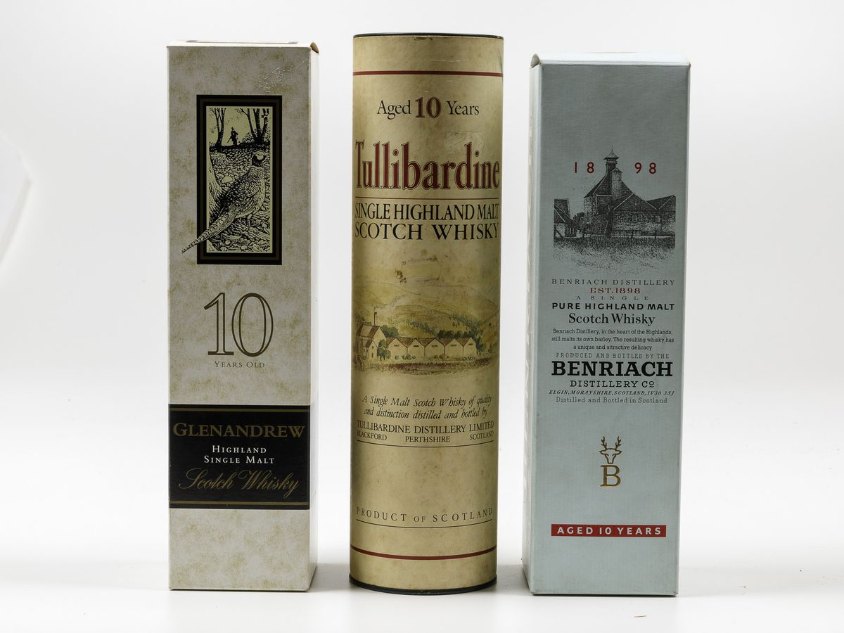 *glenandrew, Scotch Wisky 10 Years Benriach, Scotch Whisky 10 Years Tullibardine, Scotch Whisky 1...