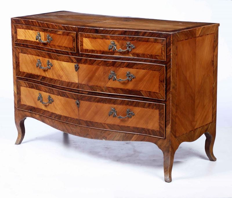 Comò in legno lastronato, XVIII secolo  - Auction Antiques January | Time Auction - Cambi Casa d'Aste