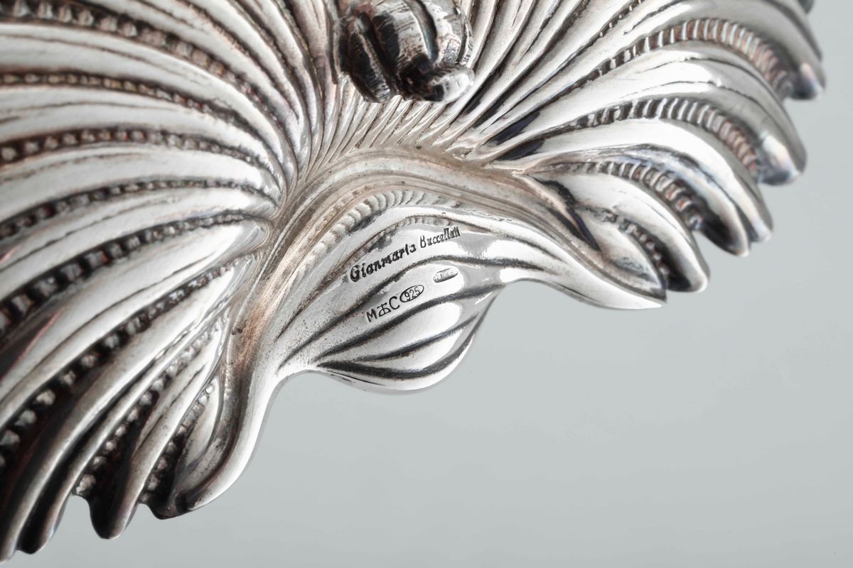 Conchiglia in Argento Primo Titolo. Argenteria Artistica Italiana del XX Secolo. Argentiere Calde...