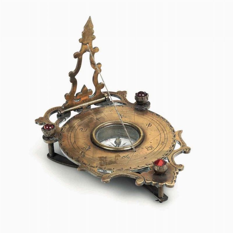 Orologio solare in ottone  - Auction Marittime Art and Scientific Instruments - Cambi Casa d'Aste