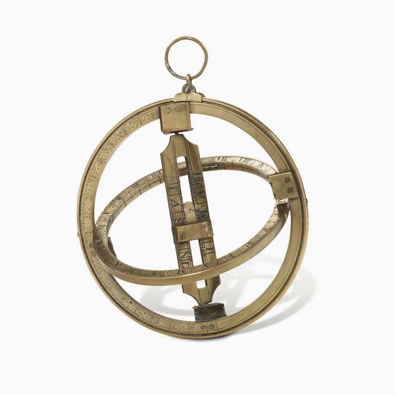 Orologio equinoziale in ottone, XVIII secolo  - Asta Arte Marinara e Strumenti Scientifici - Cambi Casa d'Aste