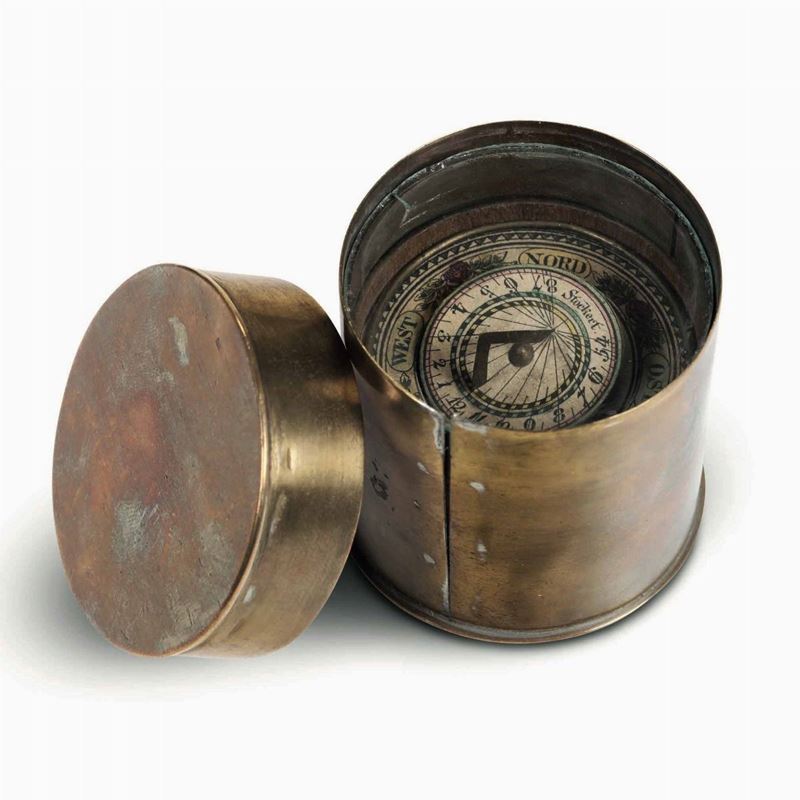 Bussola marittima con cassa in ottone, firmata "Stuchert"  - Auction Marittime Art and Scientific Instruments - Cambi Casa d'Aste