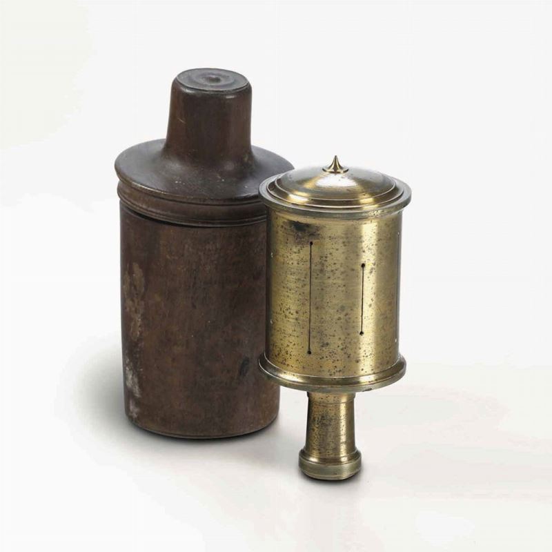 Squadro agrimensorio in ottone di forma cilindrica  - Auction Marittime Art and Scientific Instruments - Cambi Casa d'Aste