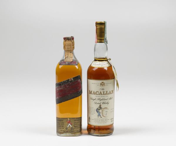Macallan, Single Highland Malt Scotch Whisky 7 years Special Selection Armando Giovinetti Johnnie Walker, Old Scotch Whisky red label