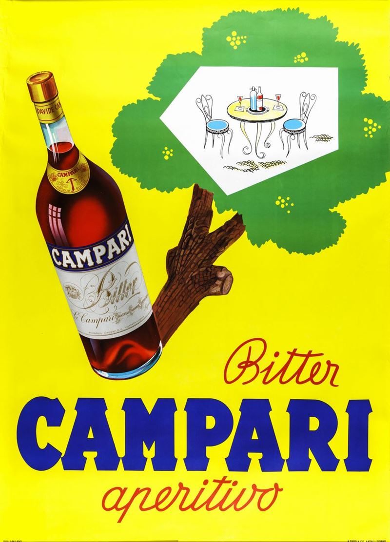 Rolli BITTER CAMPARI, L’APERITIVO  - Auction Vintage Posters - Cambi Casa d'Aste