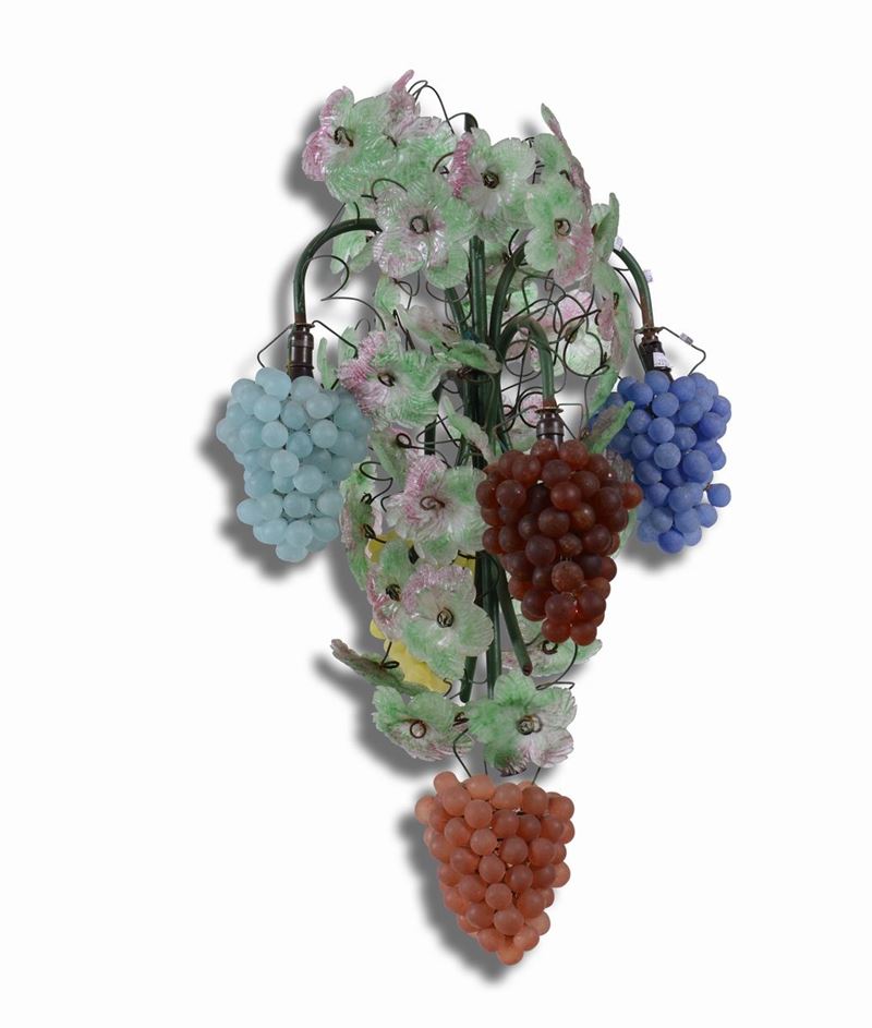 Lampadario in vetro di Murano Grappolo d'uva, XX secolo  - Auction Antiques | Timed Auction - Cambi Casa d'Aste