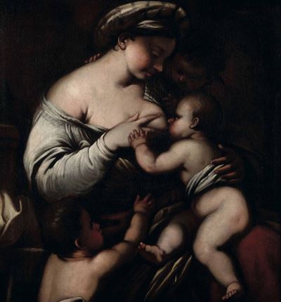 Luca Giordano (napoli 1634-1705), Ambito Diallegoria della Carità