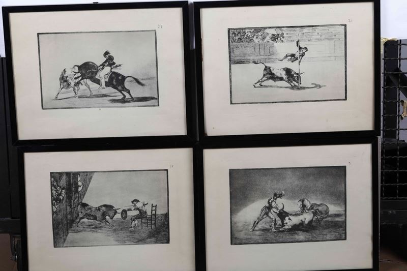 Lotto di cinque stampe raffiguranti tauromachia  - Auction Old Prints and Engravings | Cambi Time - Cambi Casa d'Aste