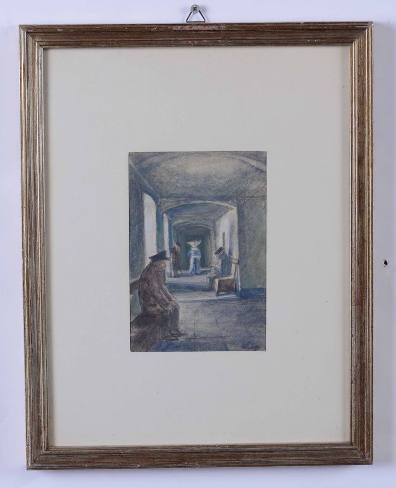 Eso Peluzzi : Eso Peluzzi (Cairo Montenotte 1894 - Monchiero 1985) interno  - Auction Timed Auction | Fine Art October - Cambi Casa d'Aste