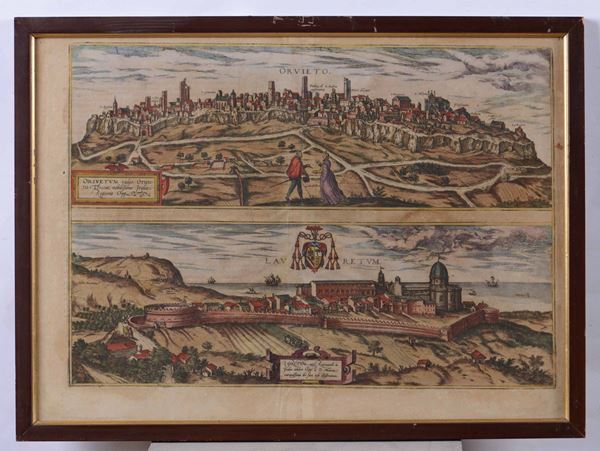 Stampa tratta dal Civitates Orbis terrarum 1578-1616 o da esso derivate (Orvieto-Loreto) Orvieto