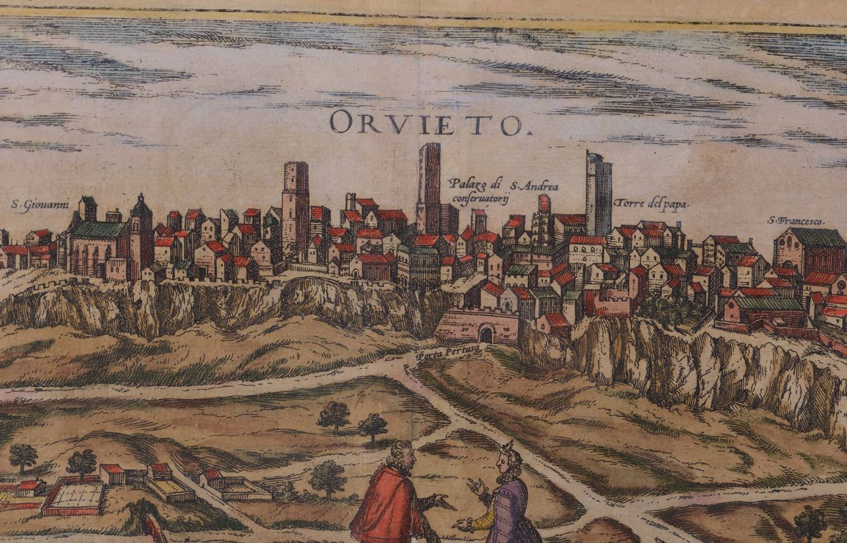 Stampa Tratta dal Civitates Orbis Terrarum 1578-1616 o da Esso Derivate (orvieto-loreto)orvieto