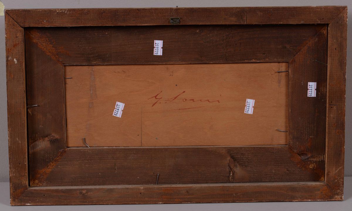 Giovanni Lomi (1889-1969)veduta con Buoi e Cavalli