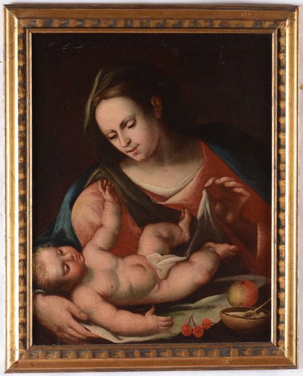Scuola italiana del XVII secolo Madonna col Bambino