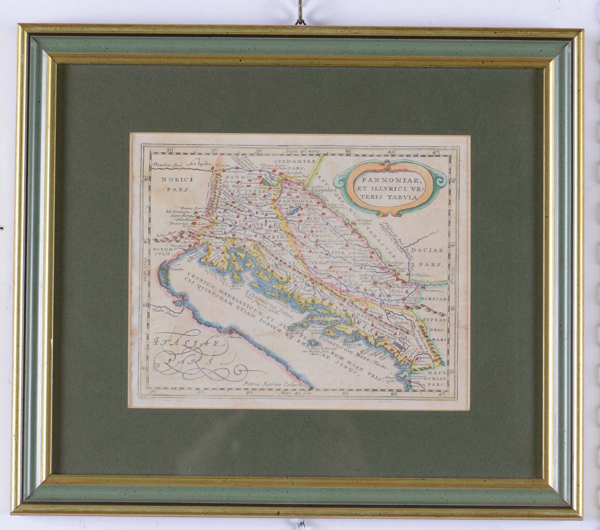 Abramo Ortelius - Illiryci Altera Tabula (da Theatrum Orbis Terrarum) Fine Sec. XVI + Altra Panno...