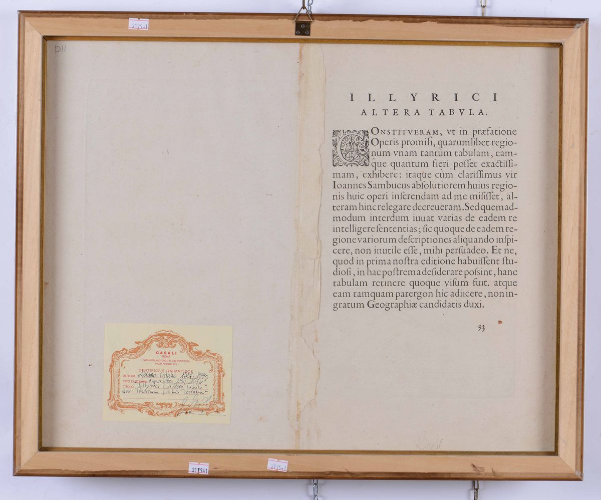 Abramo Ortelius - Illiryci Altera Tabula (da Theatrum Orbis Terrarum) Fine Sec. XVI + Altra Panno...