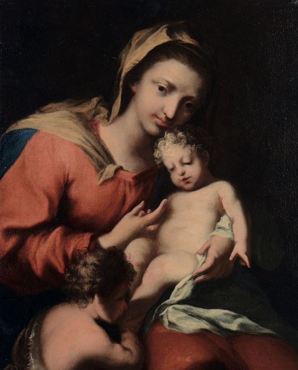 Jacopo Amigoni (Venezia 1682 - Madrid 1752), cerchia di Madonna col Bambino e San Giovannino