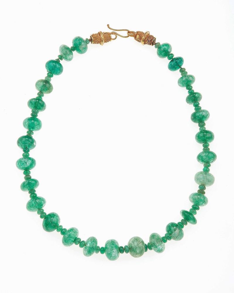 Collana con berilli tinti  - Auction Jewels | Timed Auction - Cambi Casa d'Aste