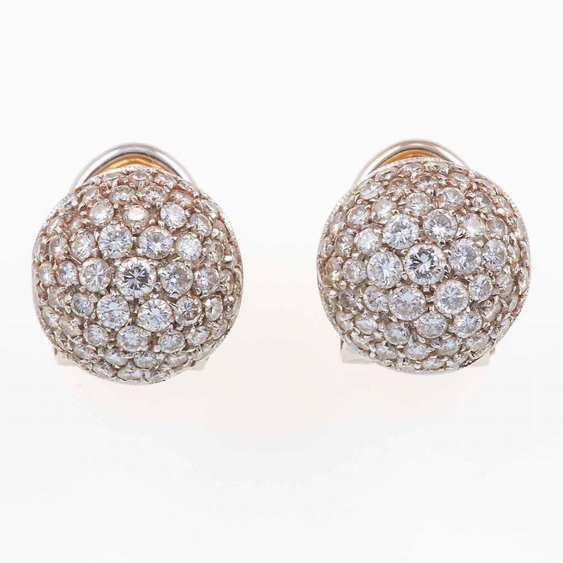 Orecchini con pavé di diamanti  - Auction Jewels | Timed Auction - Cambi Casa d'Aste