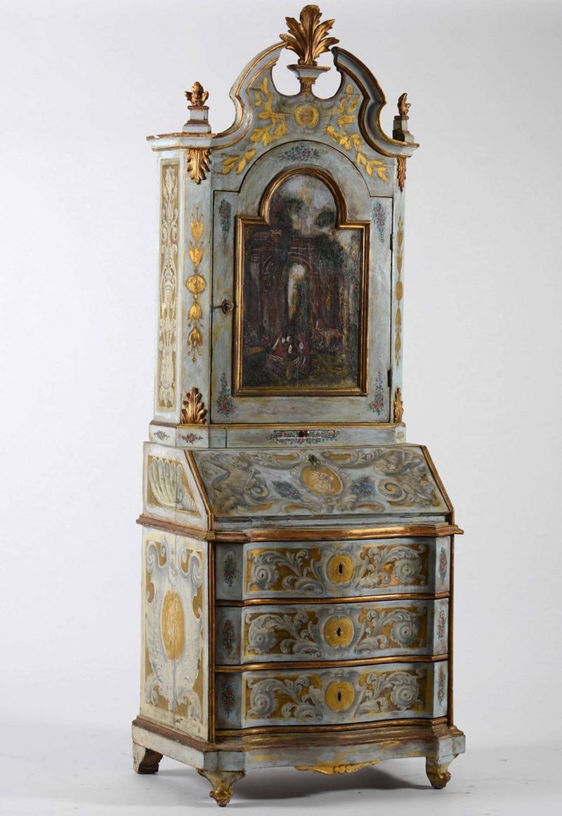 Piccolo trumeau in legno laccato, XIX-XX secolo  - Auction Antiques January | Time Auction - Cambi Casa d'Aste