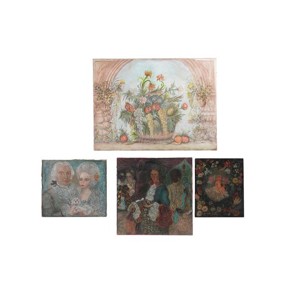 Quattro dipinti in stile antico