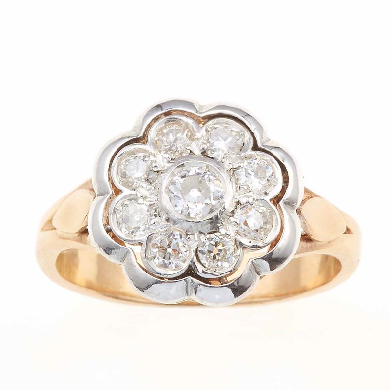 Anello con diamanti di vecchio taglio  - Auction Jewels | Timed Auction - Cambi Casa d'Aste