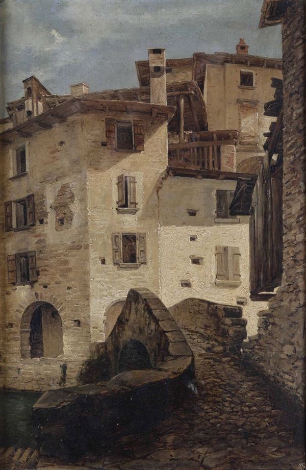 Pompeo Pozzi (1817 - 1880) Veduta di Ness