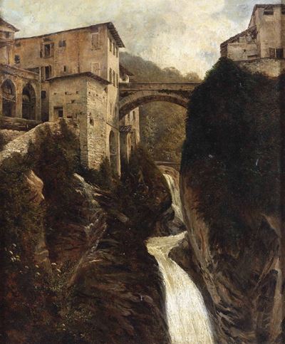 Pompeo Pozzi (1817 - 1880)veduta di Nesso