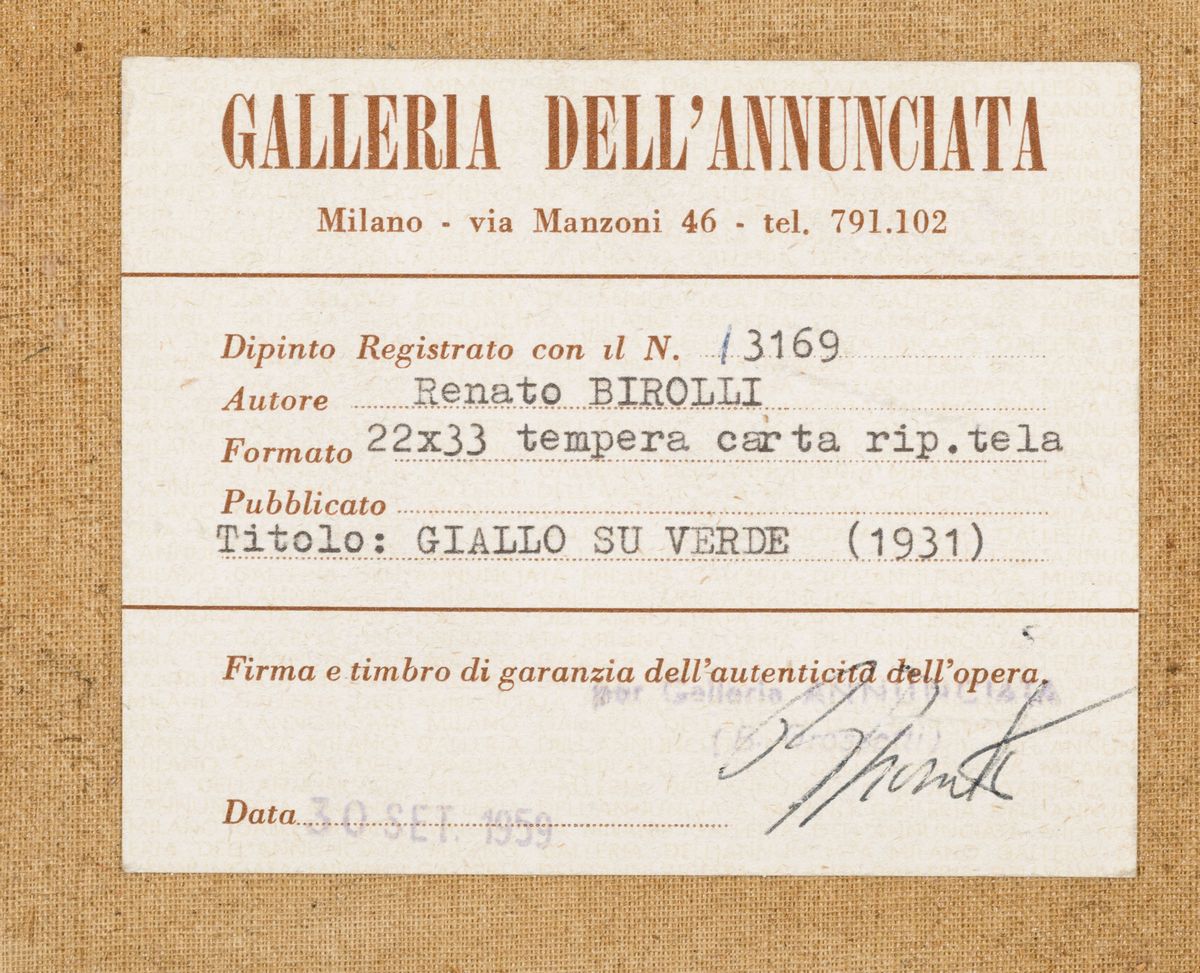 Renato Birolli (1905-1959)giallo su Verde, 1931