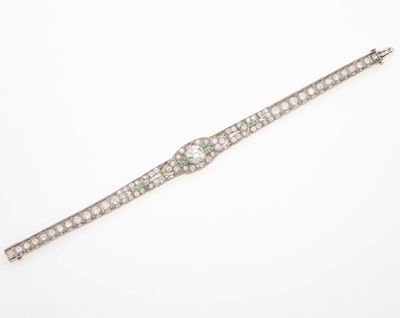 Cartier. Bracciale con Diamanti e Piccoli Smeraldi