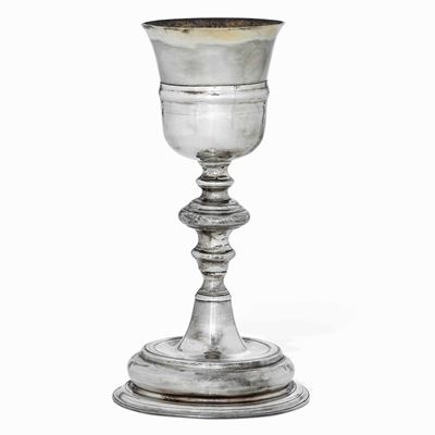 Calice in Argento Fuso, Sbalzato e Dorato. Genova, Bollo della Â€œtorrettaâ€ per Lâ€™anno 1753