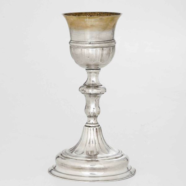 Calice in argento fuso, sbalzato, cesellato e dorato. Genova, 1760 circa, marchio della â€œtorrettaâ€ (1)77...