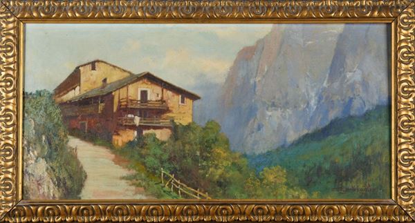 Cesare Bentivoglio (Genova 1868-1952) Paesaggio montano