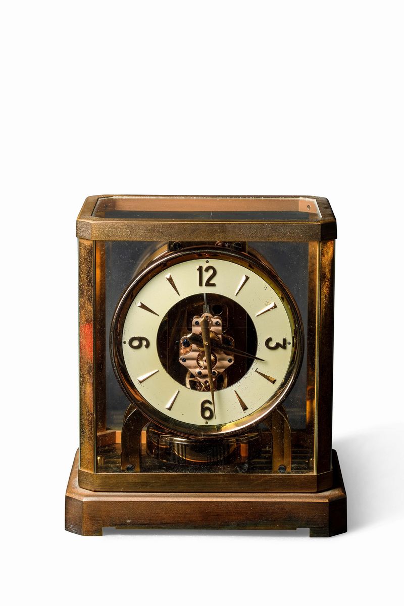 Jaeger Lecoultre - Atmos Orologio da Tavolo di Forma Rettangolare in Ottone Bronzato, Anni '60