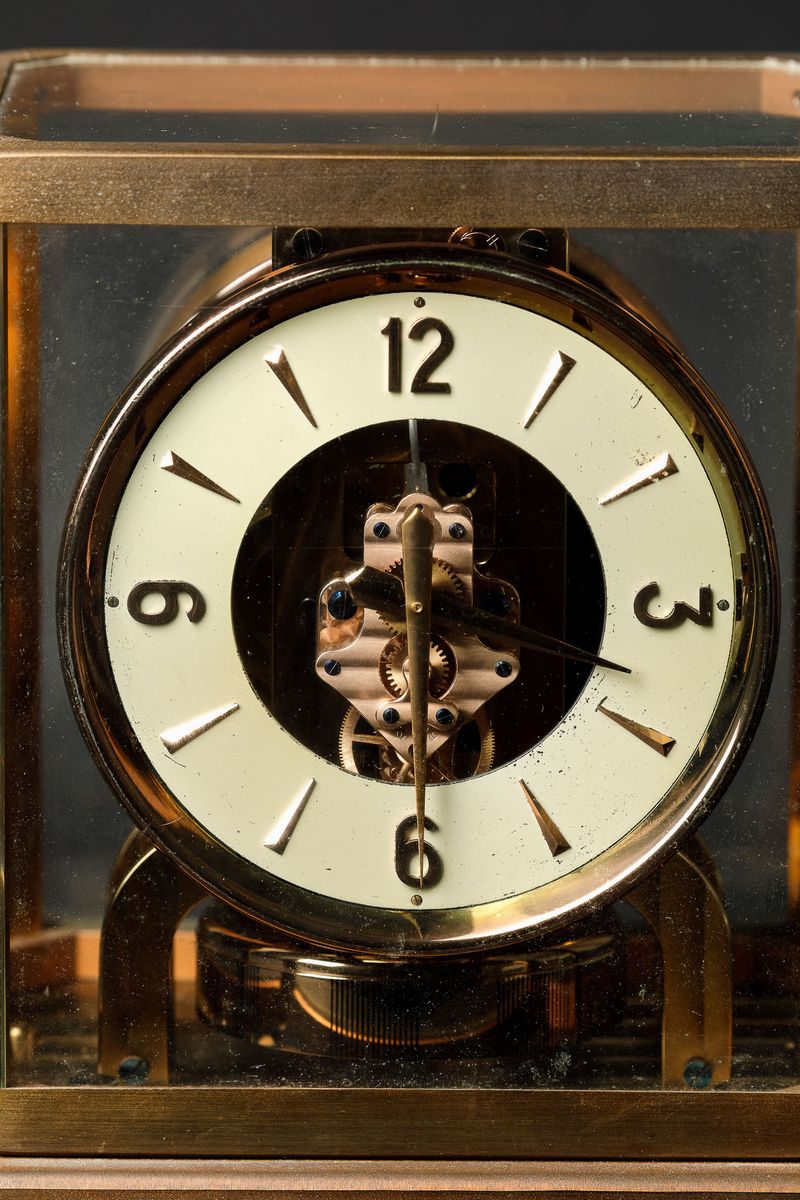 Jaeger Lecoultre - Atmos Orologio da Tavolo di Forma Rettangolare in Ottone Bronzato, Anni '60