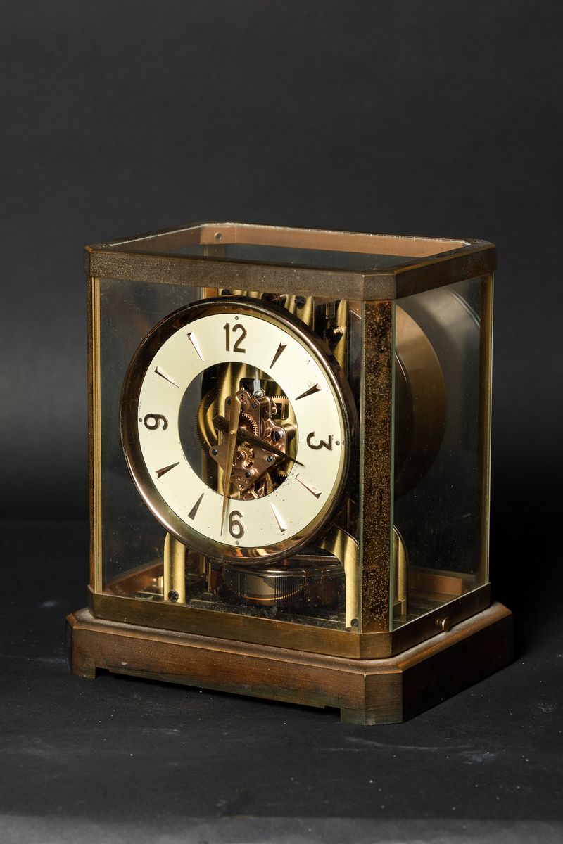 Jaeger Lecoultre - Atmos Orologio da Tavolo di Forma Rettangolare in Ottone Bronzato, Anni '60