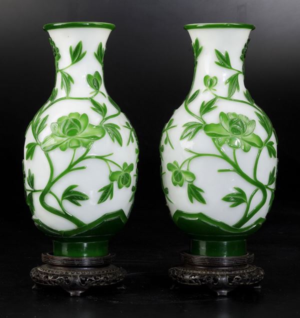 Two glass vases, China, 1900s
