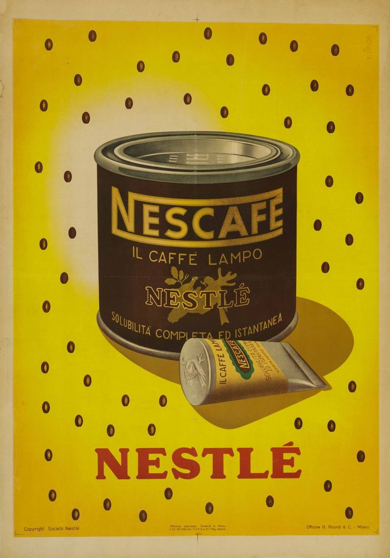 Anonimo NESCAFE’, IL CAFFE’ LAMPO / NESTLE’  - Auction Vintage Posters - Cambi Casa d'Aste