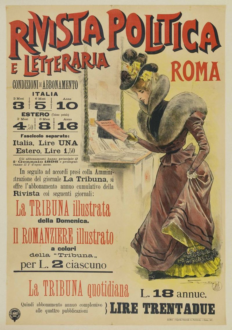 Silbonette RIVISTA POLITICA E LETTERARIA  - Auction Vintage Posters - Cambi Casa d'Aste
