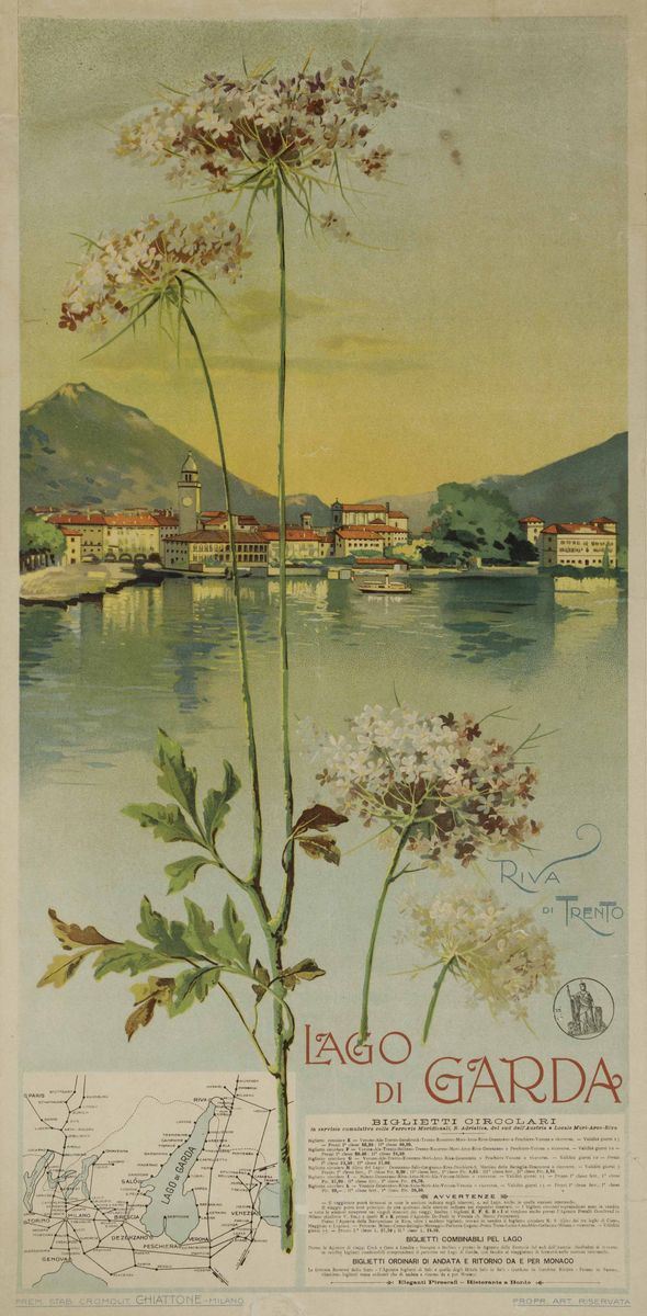 Anonimo RIVA DI TRENTO / LAGO DI GARDA  - Auction Vintage Posters - Cambi Casa d'Aste